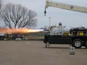 Methane engine sled test pyro ignition